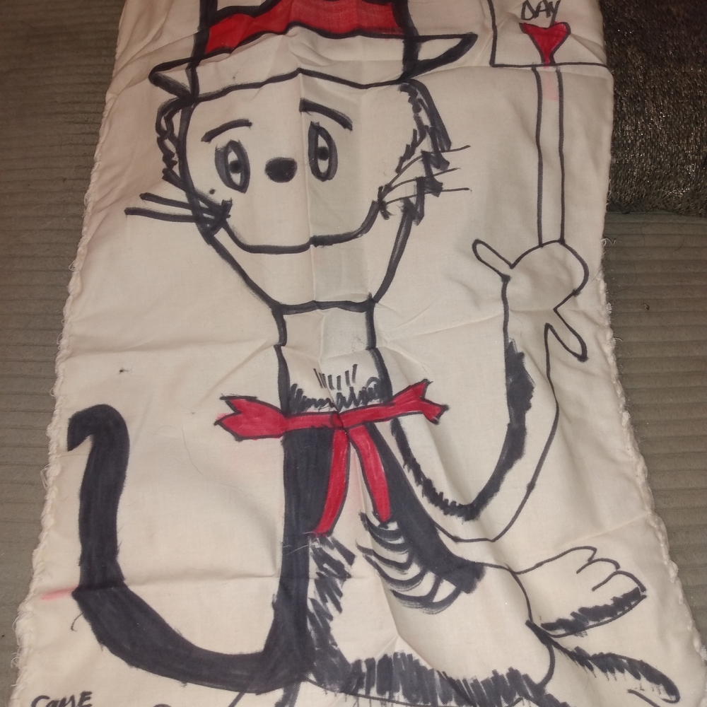 Cat in the Hat Pillow Or Wall Hanging